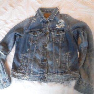 American Eagle Womens Destroyed Jean Jacket Womens Size Medium Pre Owned